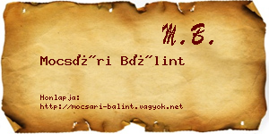 Mocsári Bálint névjegykártya