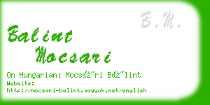 balint mocsari business card